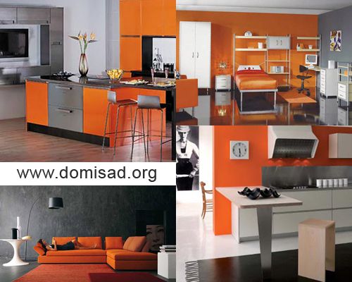 Как сочетать серые и оранжевые цвета в дизайне интерьера