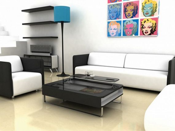 Черно-белая мягкая мебель